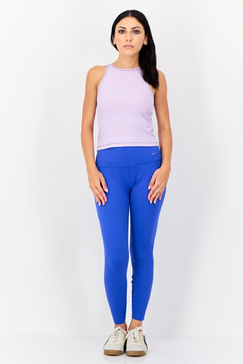 Nike Women Sportswear Fit Brand Logo Training Leggings, Blue - Image 4